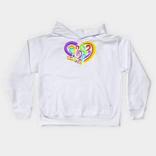 Who is in my heart? Different colors 2 Kids Hoodie